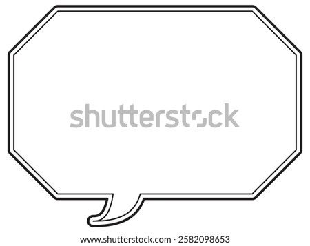 Vector illustration of Speech bubbles 19 [double line (black)]