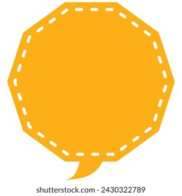Vector illustration of Speech bubbles 2 [dashed line and orange  silhouette]