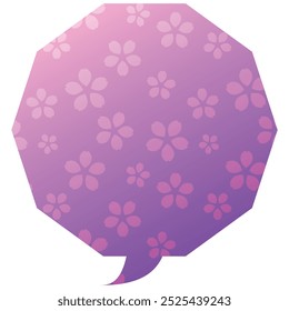 Vector illustration of Speech bubbles 2 [sakura pattern (purple)]