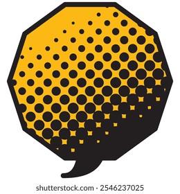 Vector illustration of Speech bubbles 2 [black halftone (yellow)]