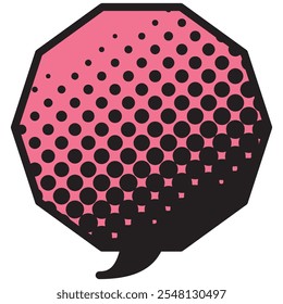 Vector illustration of Speech bubbles 2 [black halftone (pink)]