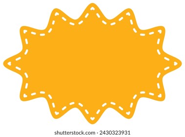 Vector illustration of Speech bubbles 20 [dashed line and orange  silhouette]