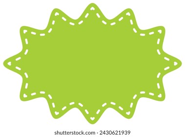 Vector illustration of Speech bubbles 20 [dashed line and green silhouette]