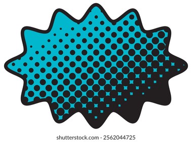 Vector illustration of Speech bubbles 20 [black halftone (blue)]