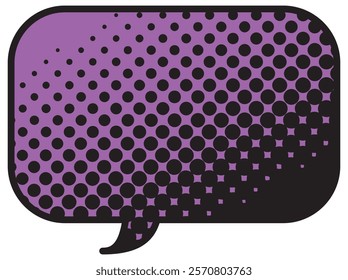 Vector illustration of Speech bubbles 21 [black halftone (purple)]