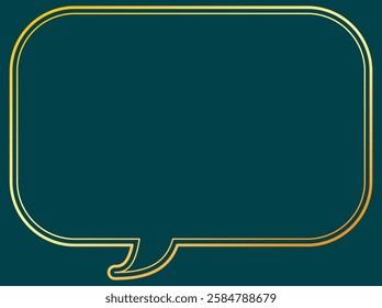 Vector illustration of Speech bubbles 21 [double line (gold)]