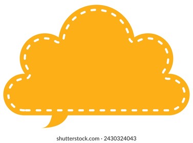 Vector illustration of Speech bubbles 22 [dashed line and orange  silhouette]
