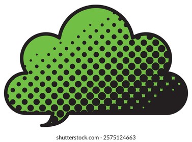Vector illustration of Speech bubbles 22 [black halftone (green)]