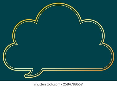 Vector illustration of Speech bubbles 22 [double line (gold)]