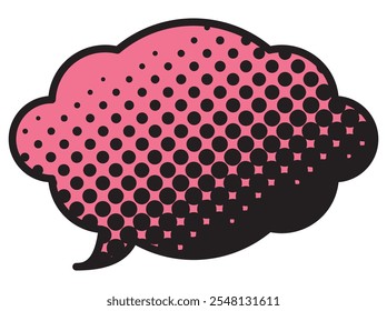 Vector illustration of Speech bubbles 23 [black halftone (pink)]