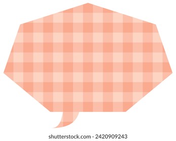 Vector illustration of Speech bubbles 24 [checkered pattern (orange)]