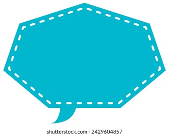 Vector illustration of Speech bubbles 24 [dashed line and blue  silhouette]