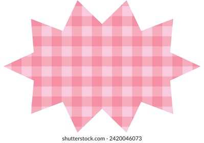 Vector illustration of Speech bubbles 25 [checkered pattern (pink)]