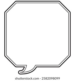 Vector illustration of Speech bubbles 3 [double line (black)]