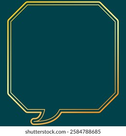 Vector illustration of Speech bubbles 3 [double line (gold)]