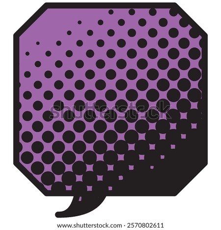 Vector illustration of Speech bubbles 3 [black halftone (purple)]