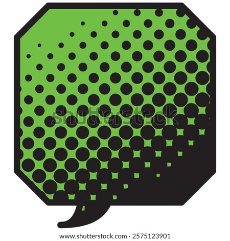 Vector illustration of Speech bubbles 3 [black halftone (green)]