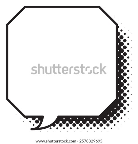 Vector illustration of Speech bubbles 3 [halftone shadow]