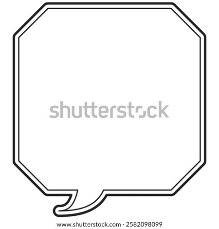 Vector illustration of Speech bubbles 3 [double line (black)]