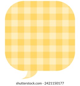 Vector illustration of Speech bubbles 4 [checkered pattern (yellow)]