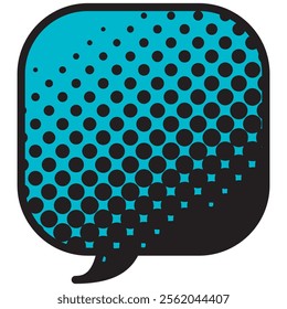 Vector illustration of Speech bubbles 4 [black halftone (blue)]
