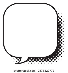 Vector illustration of Speech bubbles 4 [halftone shadow]