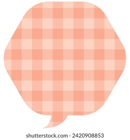 Vector illustration of Speech bubbles 5 [checkered pattern (orange)]