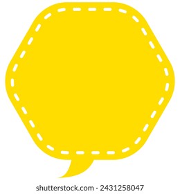 Vector illustration of Speech bubbles 5 [dashed line and yellow silhouette]
