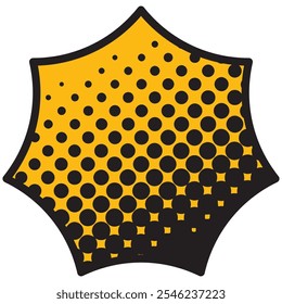 Vector illustration of Speech bubbles 6 [black halftone (yellow)]