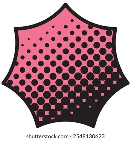 Vector illustration of Speech bubbles 6 [black halftone (pink)]