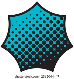 Vector illustration of Speech bubbles 6 [black halftone (blue)]