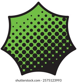 Vector illustration of Speech bubbles 6 [black halftone (green)]