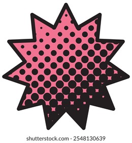 Vector illustration of Speech bubbles 7 [black halftone (pink)]