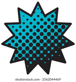 Vector illustration of Speech bubbles 7 [black halftone (blue)]