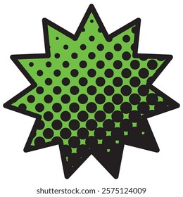 Vector illustration of Speech bubbles 7 [black halftone (green)]