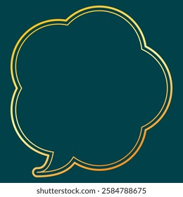 Vector illustration of Speech bubbles 8 [double line (gold)]