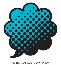 Vector illustration of Speech bubbles 9 [black halftone (blue)]