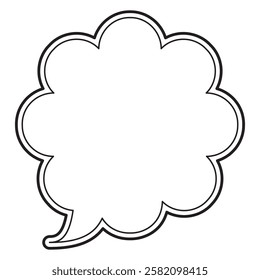 Vector illustration of Speech bubbles 9 [double line (black)]