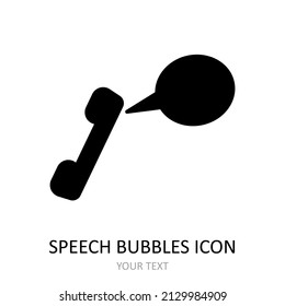 Ilustración vectorial con icono de burbujas de voz. Dibujo de esquema.