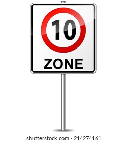 Vector illustration of speed limit zone sign concept