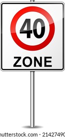 Vector illustration of speed limit zone sign concept
