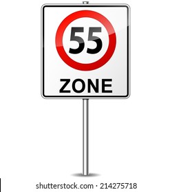 Vector illustration of speed limit zone sign concept
