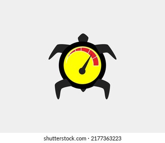 Vector illustration of speed turtle logo design