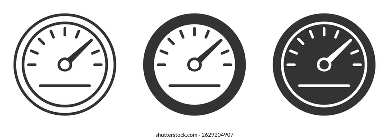 Vector illustration of speedometer gauge icon in flat style.