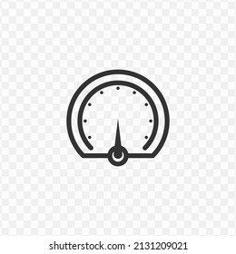 Vector illustration of speedometer icon in dark color and transparent background(png).