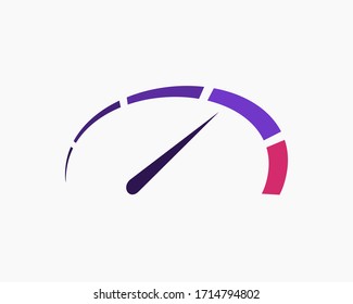 Vektorillustration-Illustration von Tachometersymbol auf hellem Hintergrund.