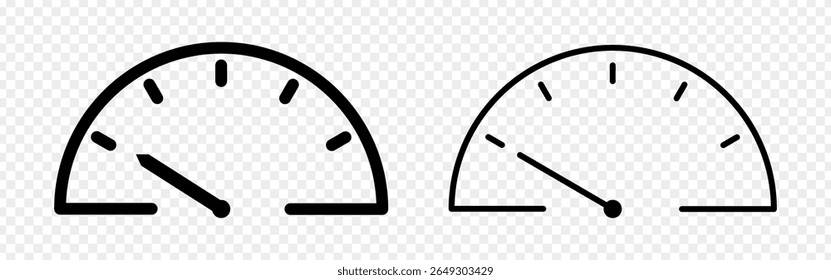 Vector illustration of Speedometer icon set isolated on transparent background
