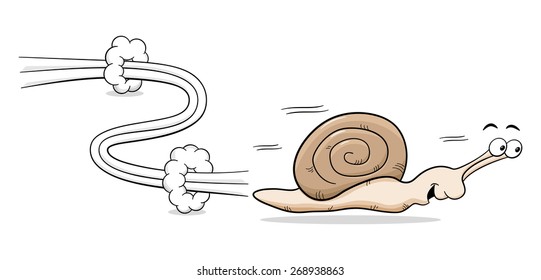 vector illustration of a speedy snail
