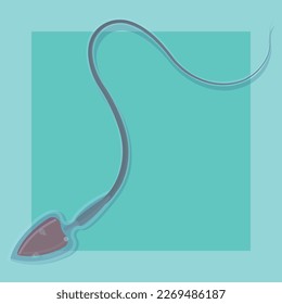 ilustración vectorial de un esperma sobre fondo azul
