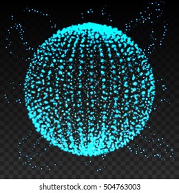 Vector Illustration. The Sphere Consisting of Points. 3D Grid Design. Networks Globe. Technology Concept.